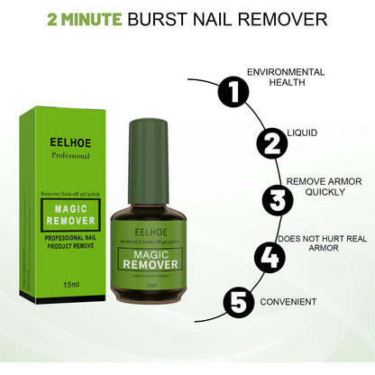 EELHOE Burst Nail Polish Remover Lazy No-Hurt Hand Quick Adhesive Remover for UV Gel Nail Polish, Nail Salon Special Use