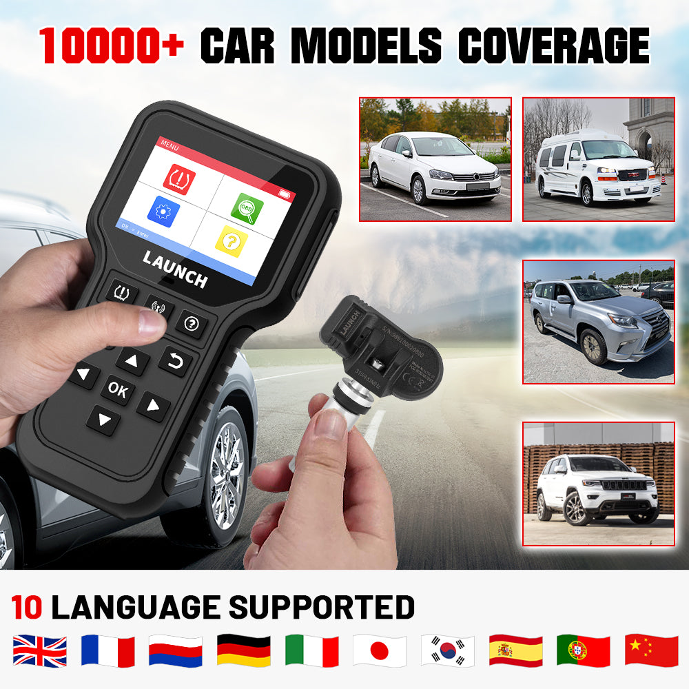 LAUNCH X431 CRT5011E OBD2 Diagnostic Tool TPMS Tool Sensor Programming OBD Scanner Tire Pressure Tool With 433/315Mhz Sensor