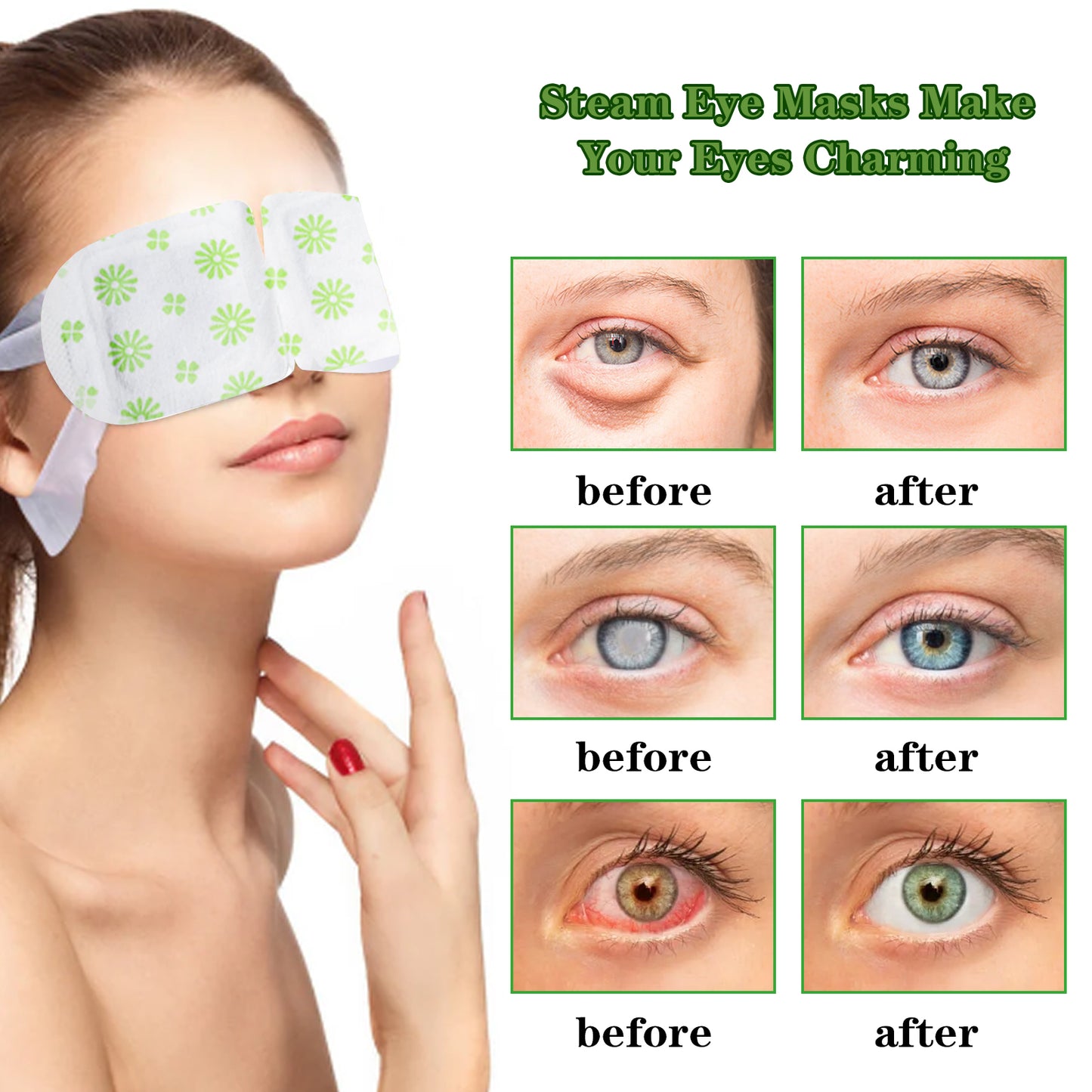 EELHOE Herbal Steam Eye Mask Relieve Eye Fatigue Eye Discomfort Herbal Essence Hot Compress Eye Protection Eye Mask