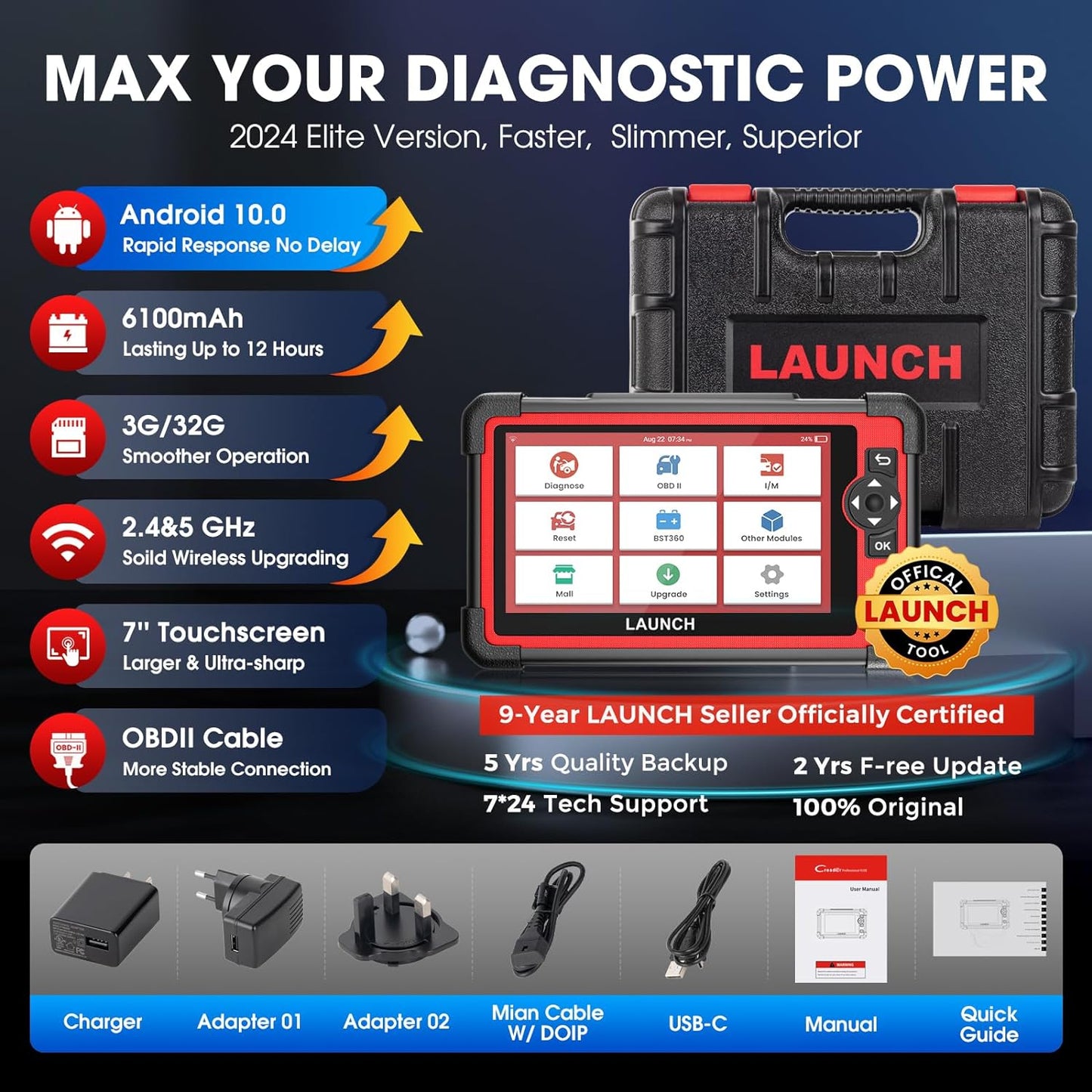 LAUNCH  X431 CRP919E CRP919X CRP919 Full System OBD2 Scanner Professional Automotive Diagnostic Tool