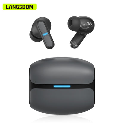 Langsdom Gaming Headset Bluetooth Earphone With Mic Bass Audio Stereo HiFi TWS True Wireless Earbuds Sports LED Headphones