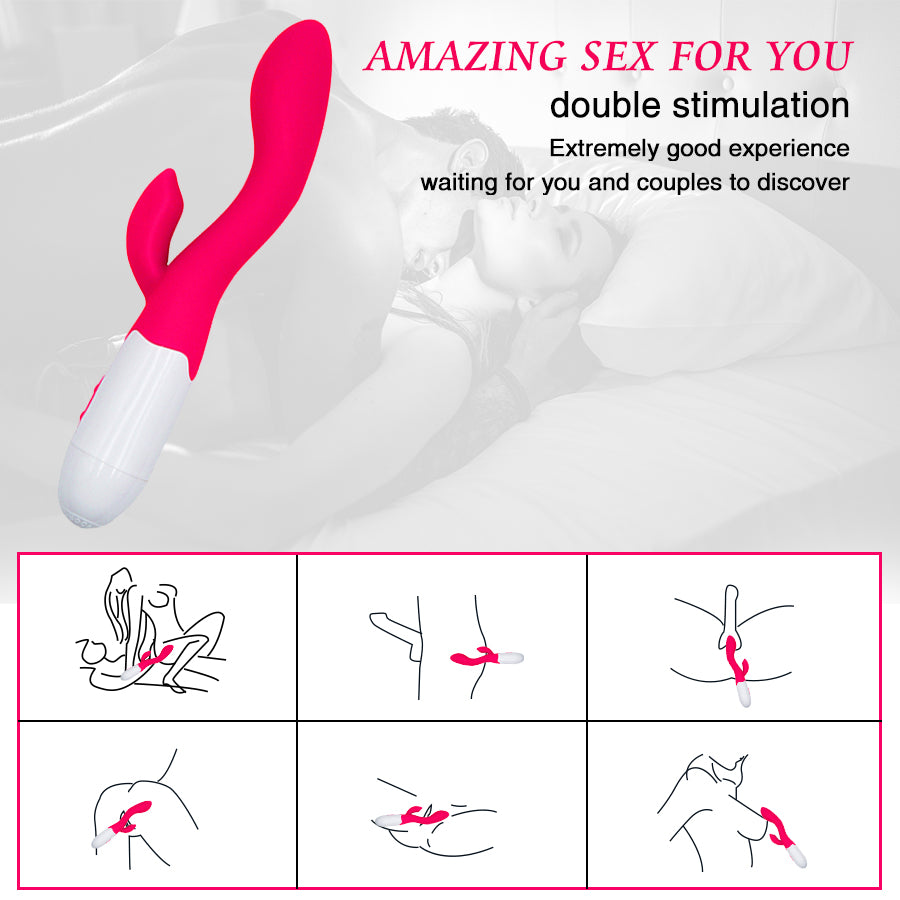 G Spot Rabbit Vibrator Sex Toy for Women Dildo Vibrating Vagina Clitoris Massager Rechargeable Vibration AV Stick Adult Sex Toys