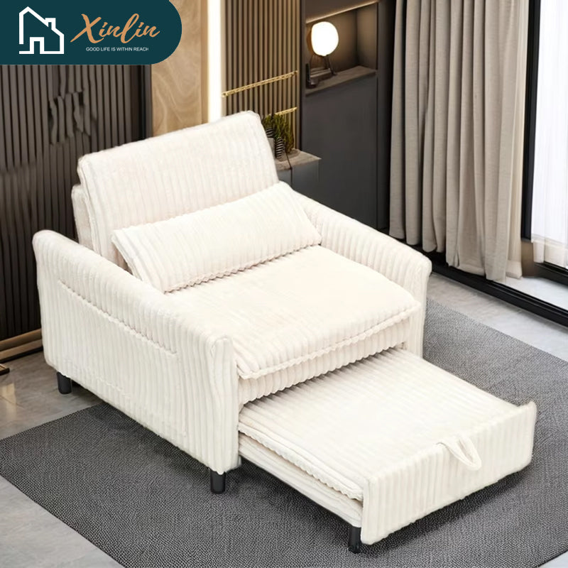 Free Shipping Small Single Sofa Bed with Pillow Comfortable Chair for Home Furniture for Bedroom Balcony or Apartment Space