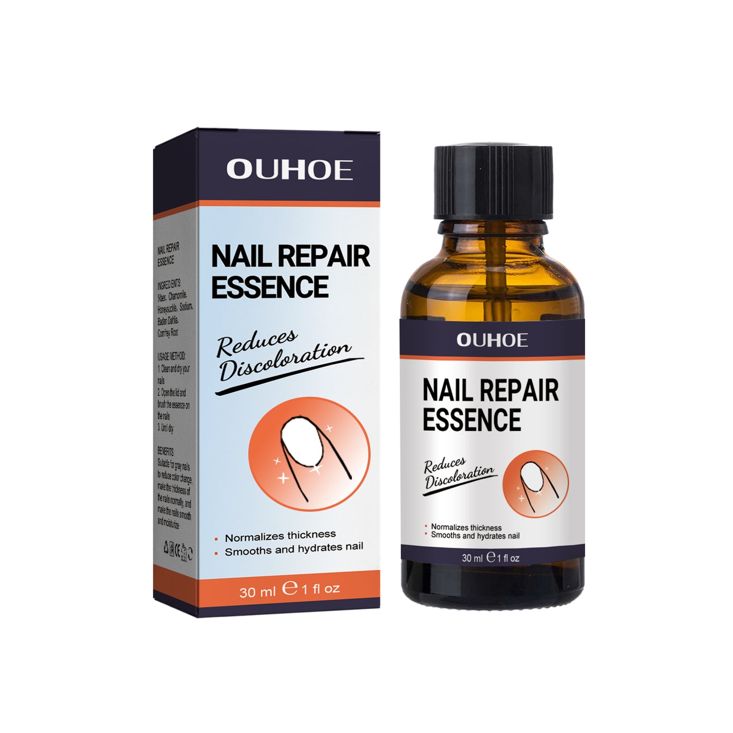 OUHOE Nail Repair Essence Soft Nail Thickening Nail Smooth Endogenic Nail Gray Nail Repair Essence