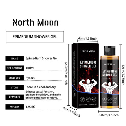 North Moon Men's Body Wash Body Skin Cleansing Moisturizing Fragrant Smooth Skin Shower Gel