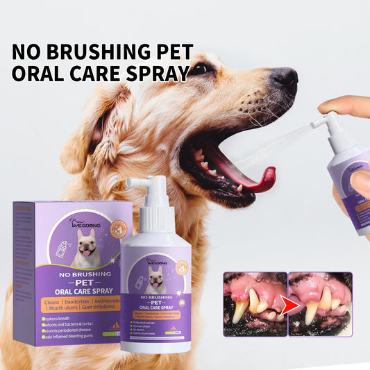 Yegbong Dog and Cat Teeth Cleaning Spray Pet Oral Fresh Breath Deodorizing Cleaning Spray