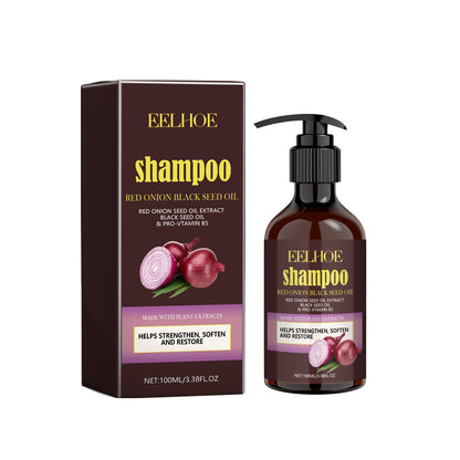 EELHOE Red Onion Black Seed Oil Shampoo Clean Scalp Easy Dandruff Removal Smooth Hair Oil Control Shampoo