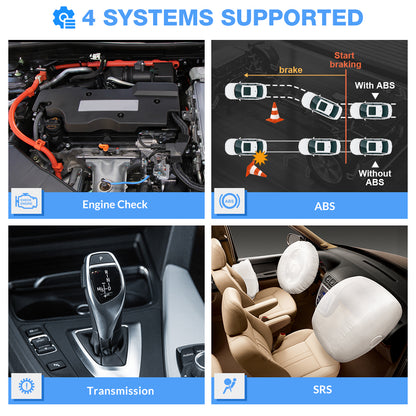 CRP123E V2.0 OBD2 Display 4 Systems ENG ABS SRS Transmission OBD II Code Reader Scanner Universal Car Diagnostic Tool