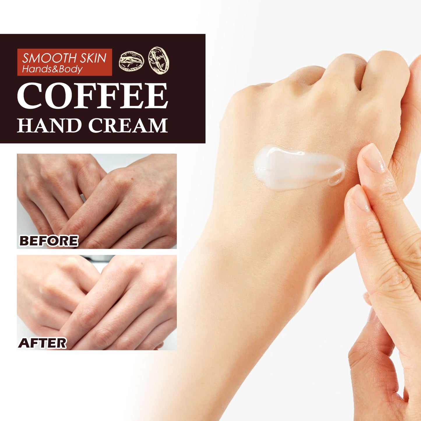 Hoygi Coffee Hand Cream Repair Hand and Body Skin Dead Skin Dryness Improve Roughness Smooth Skin