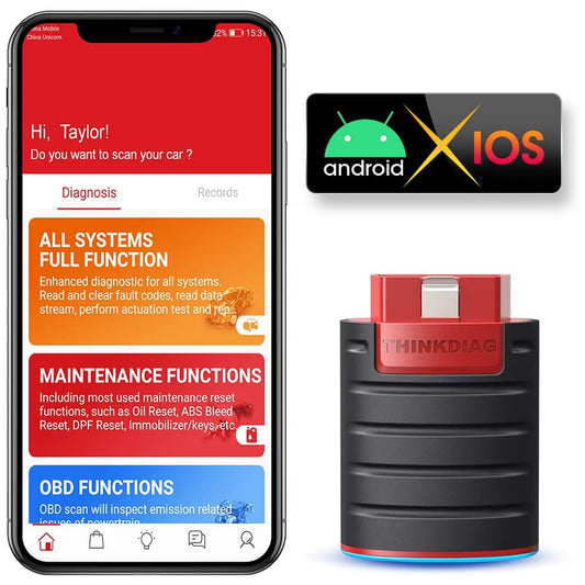Thinkdiag New Version Full System OBD2 Scanner 12V Vehicles Diagnostic Machine Bluetooth Code Reader Bidirectional Tool
