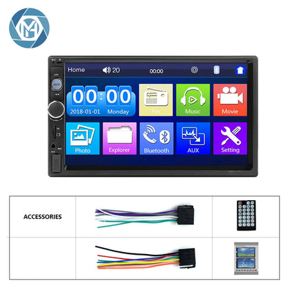 Universal 2Din 7inch 7010 Car Radio With Rear View Lens SD/USB/BT Radio Gps Navigation Touch Screen Stereo FM Audio DVD Player