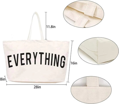 Popular Design White Everything Bag Extra Large Reusable Shopping Bag Eco Friendly Canvas Tote Bag