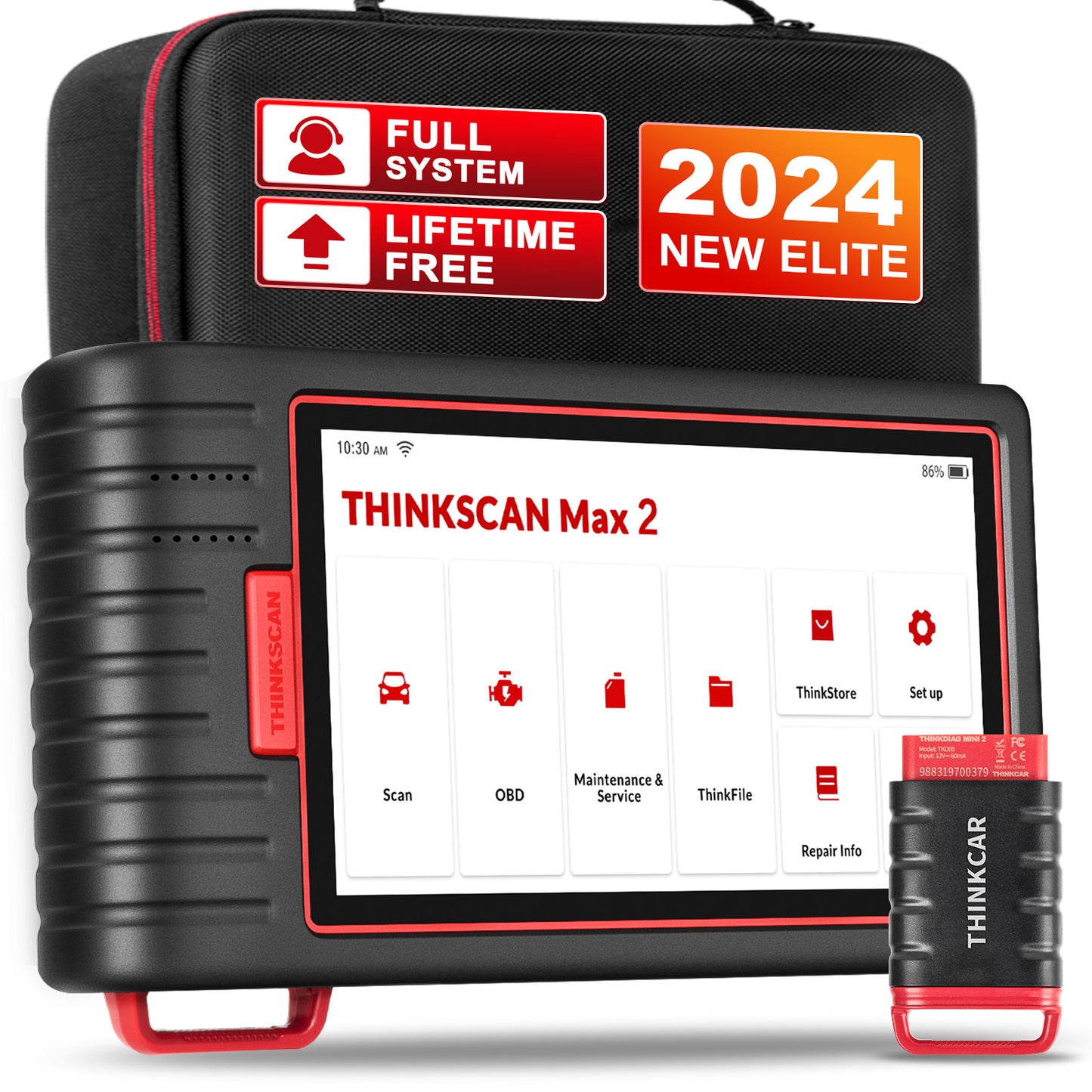 Thinkscan Max 2 Full System OBD Diagnostic Tool FCA CANFD Auto OBD2 Code Reader With 28 Resets