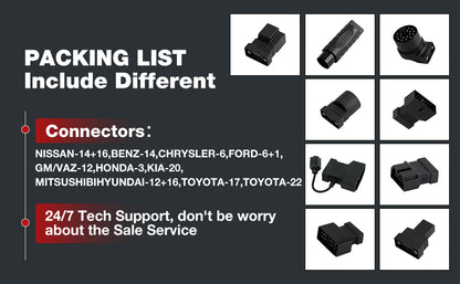 LAUNCH Non-16 Pin Adapter Kit OE-Standard Connectors for 1996-2002 Old Cars Work With LAUNCH X431 Series