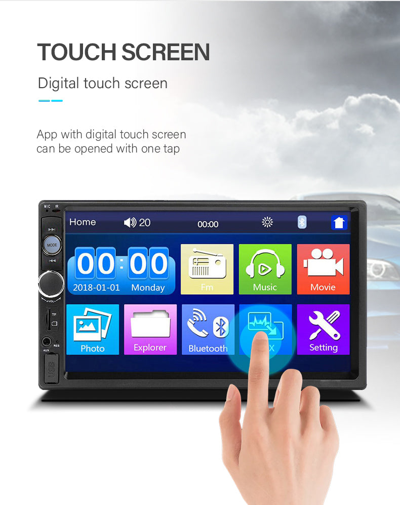 7inch 2 DIN Car Audio Touch Screen Media Stereo Built-in BT Mirror Link and Android Phone With Camera Car Stereo