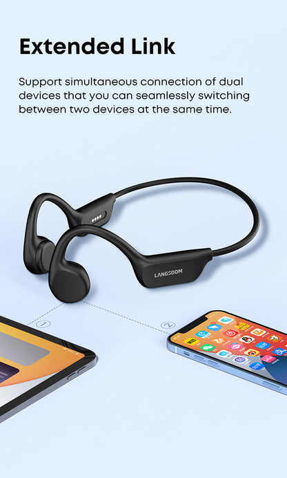 IPX8 Waterproof Headset Swimming Bluetooth Headphones With 32G TF Card Sports Wireless Earbuds Stereo Bone Conduction Earphone