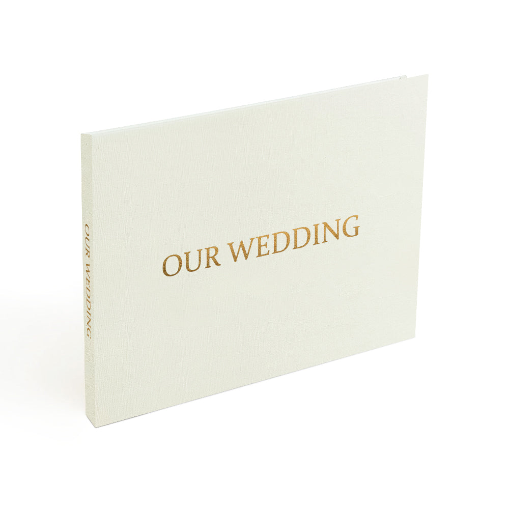 Custom OUR WEDDING GOLD FOIL 7 Inch IPS Video Book Wedding Linen Video Brochure Wedding Video Album