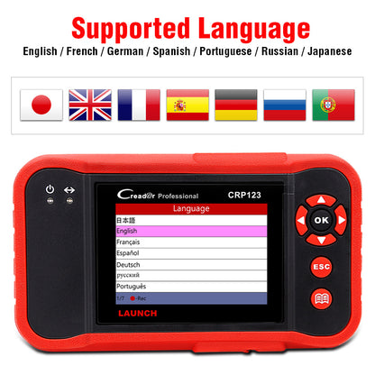 LAUNCH X431 CRP123 OBD2 Car Scanner OBD OBDII Engine ABS SRS Transmission Automotive Diagnostic Tools PK CRP123X