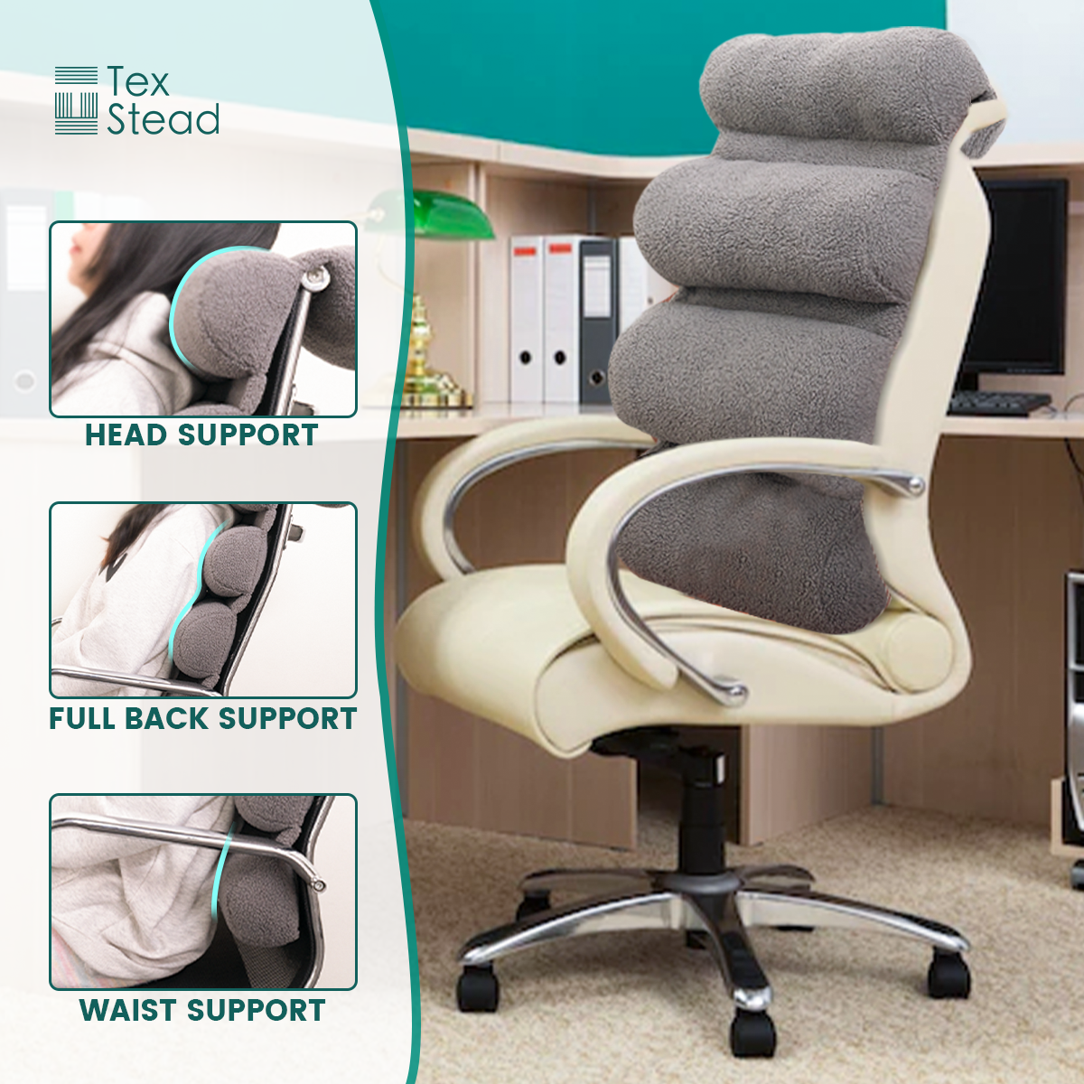 1 Pc Lumbar Support Pillow for Office Chair,Computer/Desk Chair/Couch,Back Support Pillow Adjustable,Breathable Mesh Cover