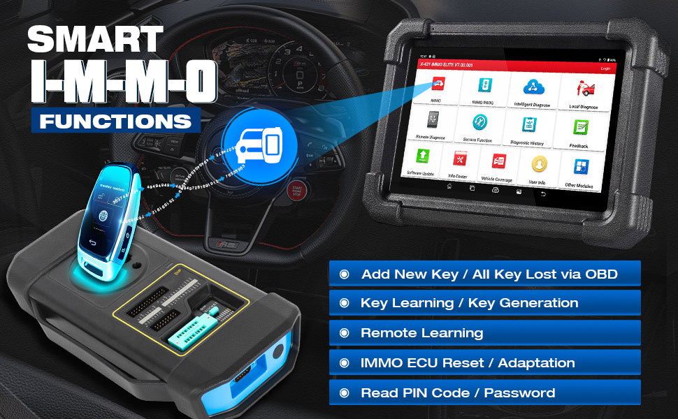 LAUNCH X431 IMMO Elite Key Programming Tool Cars Key Programmer Universal Auto Scan Machine With 33 Resets