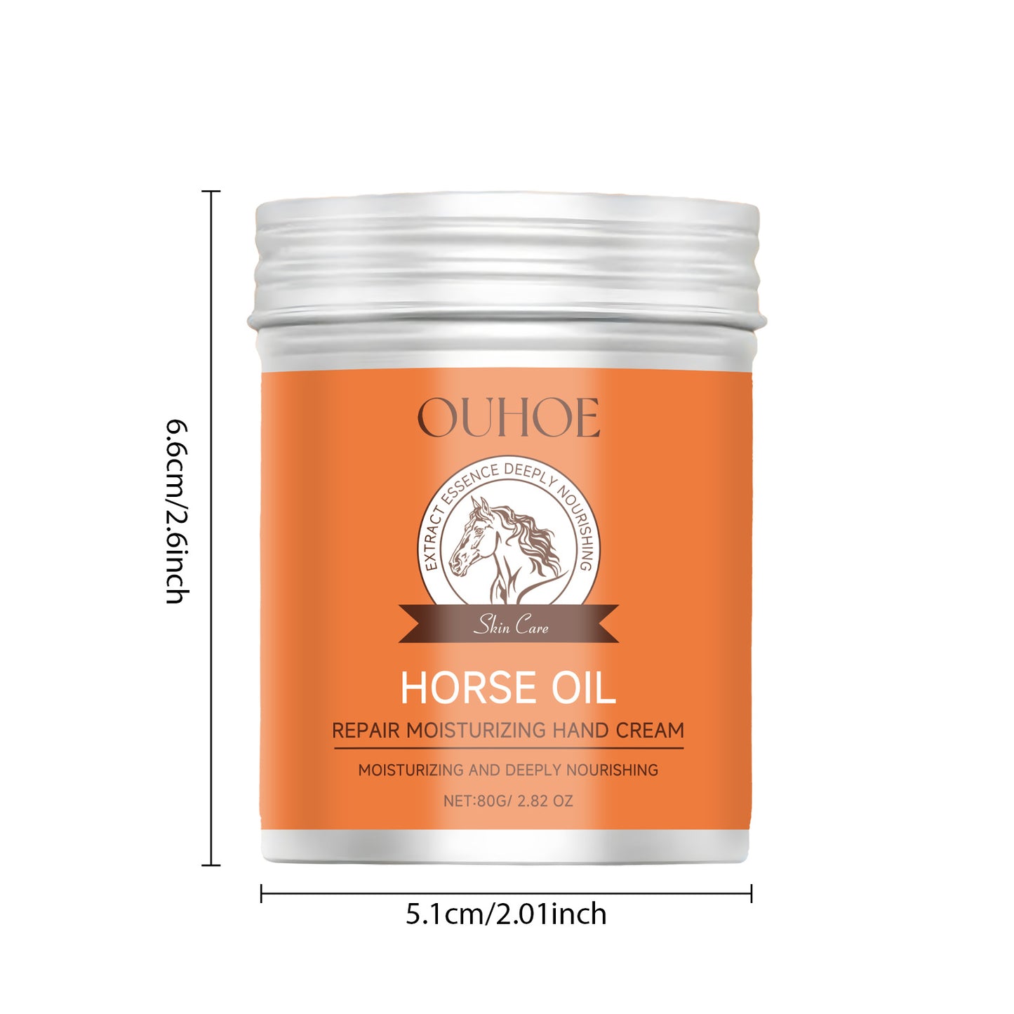 OUHOE Horse Oil Moisturizing Hand Cream Nourishing Moisturizing Hydrating Hand Care Anti-Freezing Anti-Chapping Refreshing and Non-Greasy