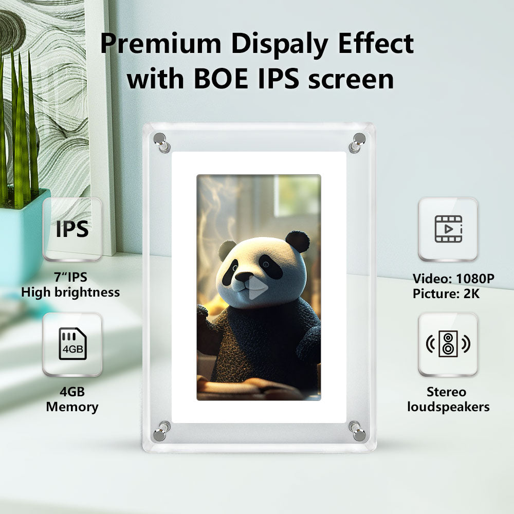 Wholesale OEM 5 Inch 4GB IPS Screen Video Acrylic Portaretratos Digitales Digital Photo Picture Wifi Frame Signage Racks