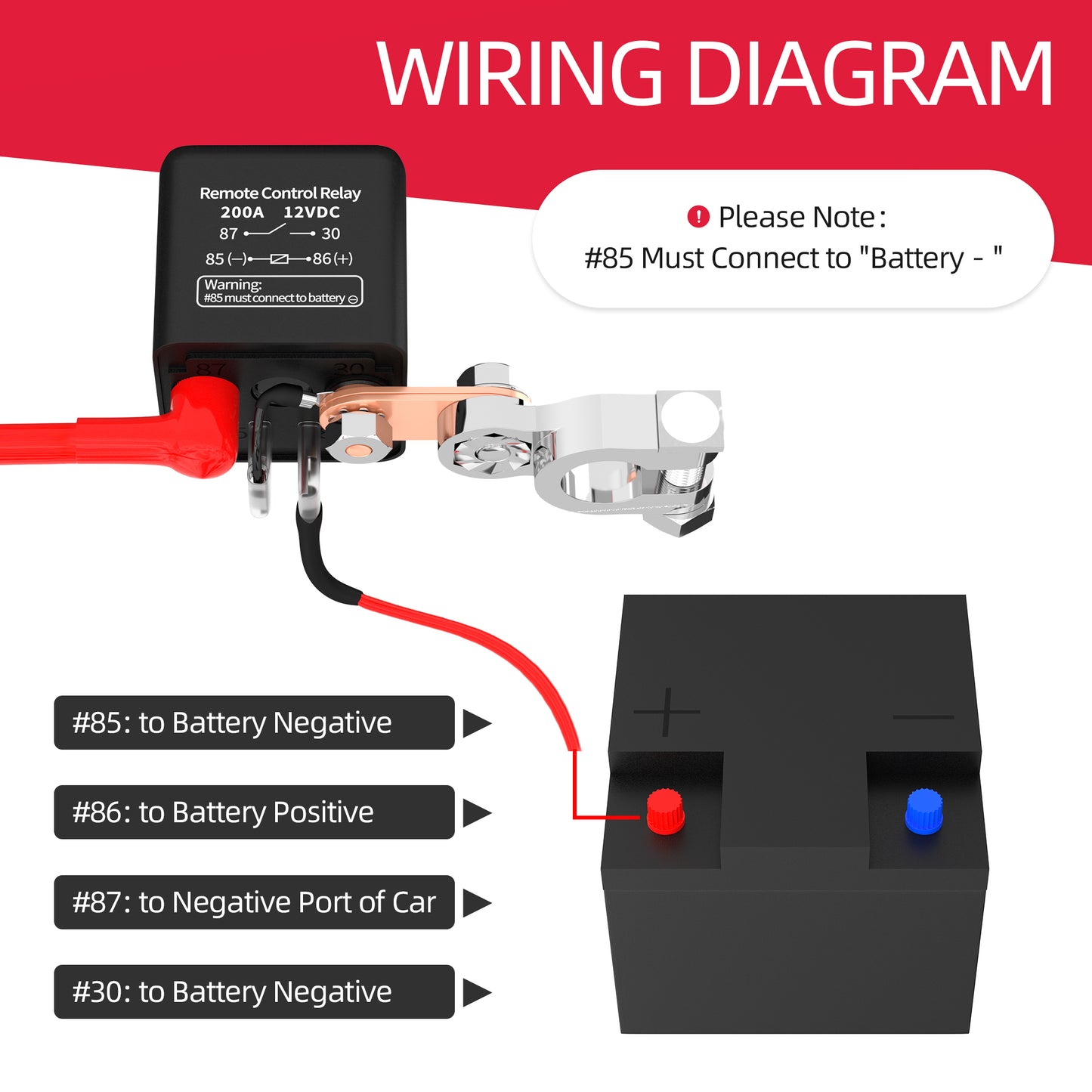 Remote Battery Disconnect Switch 12V 200A Kill Switch Anti Theft Battery Switch With Wireless Remote Control Relay Fobs for Car