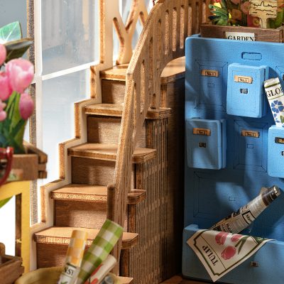 Robotime US Warehouse 3D Wooden Puzzle DIY Miniature House Book Nooks TGB06 Garden House Bookends for Drop Shipping