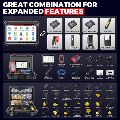 X431 PRO3S+ SmartLink HD 12V Car 24V Truck All System Diagnostic Tool  Heavy Duty Bi-directional Full Reset Auto Scanner