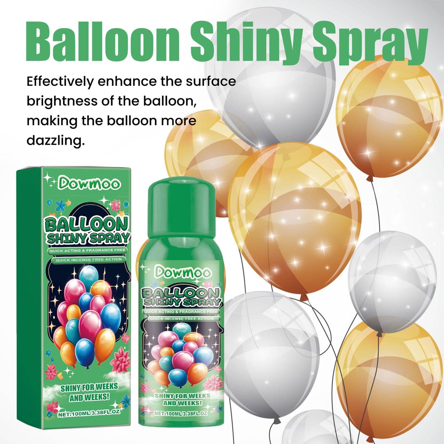 Dowmoon Balloon Anti-Fade Polishing Spray Evenly spray the balloon surface brightness enhancer