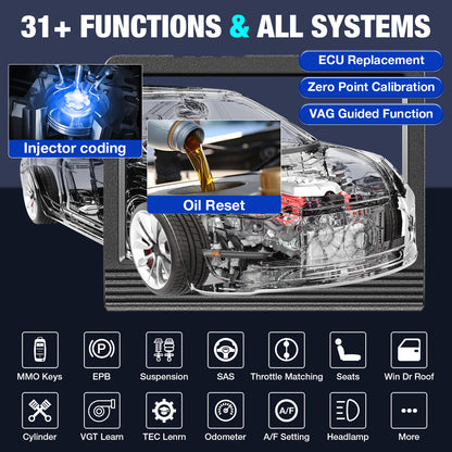 X431 PRO V5.0 Car Full System Diagnostic Tools Auto OBD OBD2 Scanner ECU Coding 37+ Reset Active Test