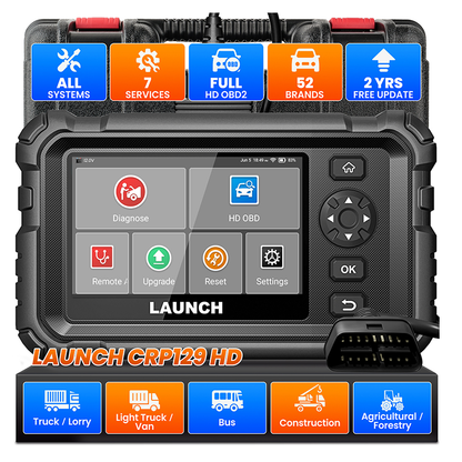 Original CRP129 HD Full System Truck Diagnostic Tool OBD2 Scanner 24V Commercial Vehicles Code Reader