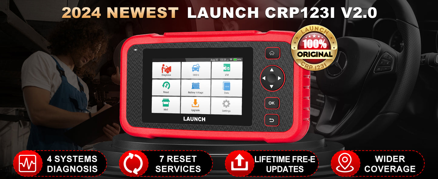 2025  CRP123i V2.0  4 System Diagnostic Tool Machine for All Cars OBD2  Scanner 3 Resets Battery Test Lifetime Free