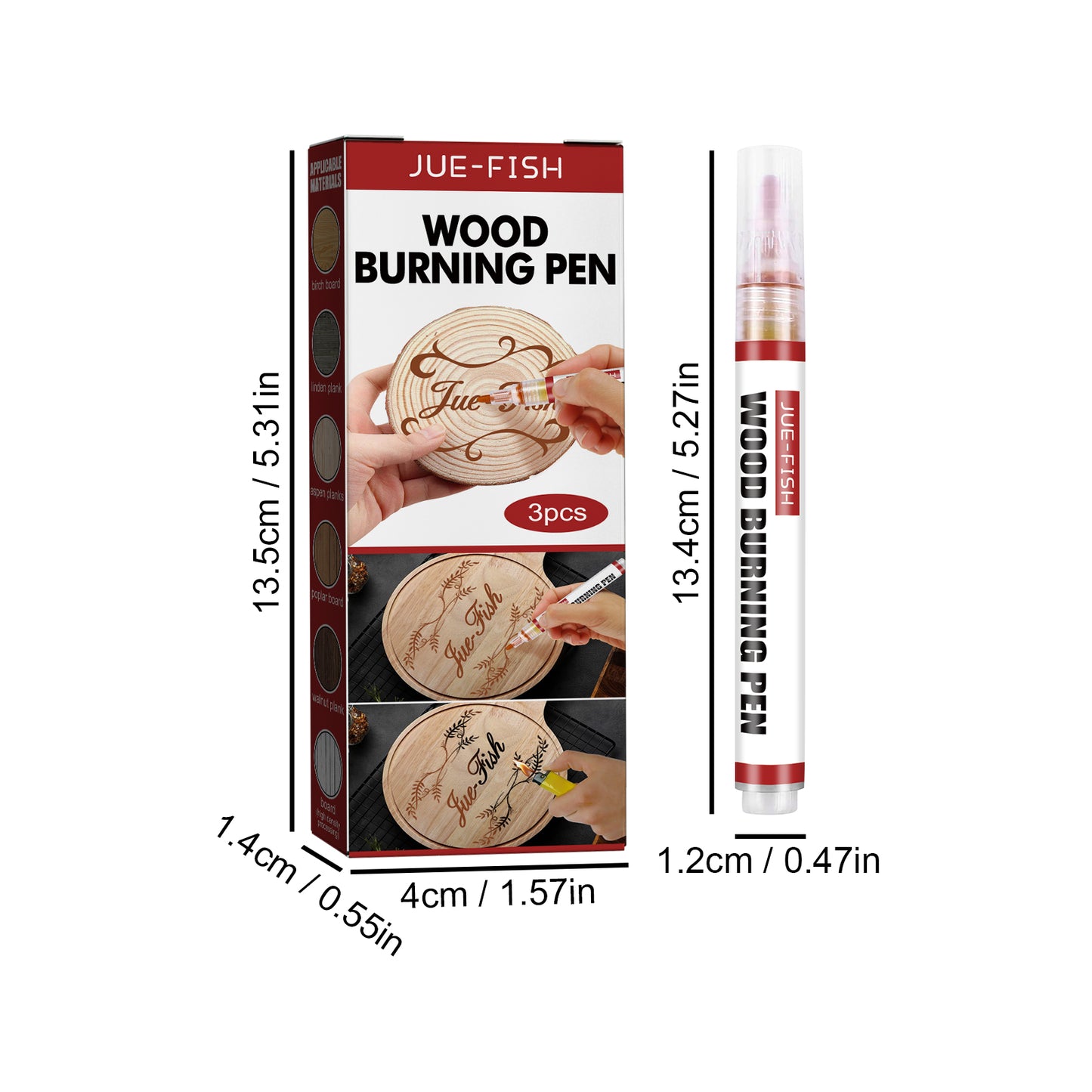 Jue-Fish Wood Burning Pen Set Wood Mark Children DIY Soldering Brush Burning Wood Marking Pen Suit