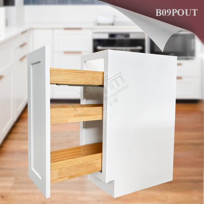 Kitchen Improvement Remodeling Kitchen Cabinets B09POUT White Shaker Spice Cabinet Soft Close Pull Out Base Spice Drawer Cabinet