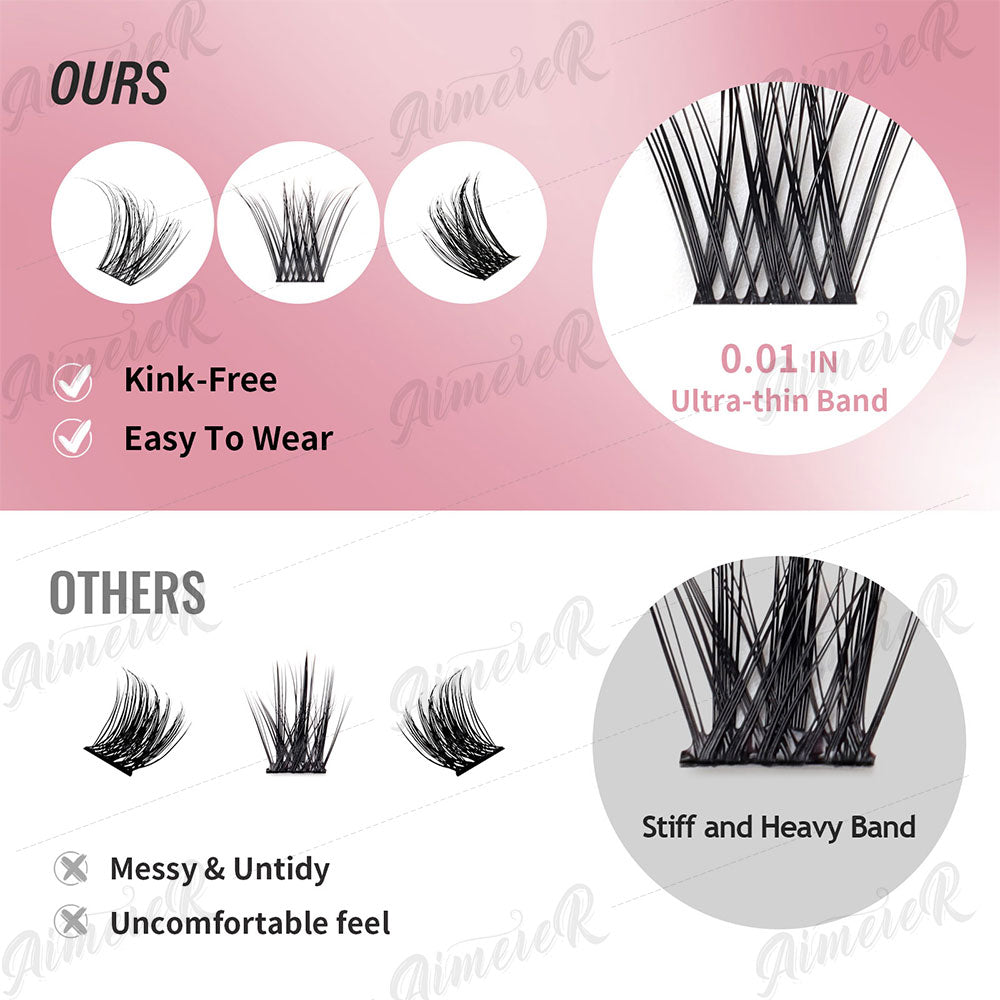 US Local Stock DIY Segment Eyelashes Individual Lash Extension Mega Set 336 Pcs Silk Cluster Lashes Book