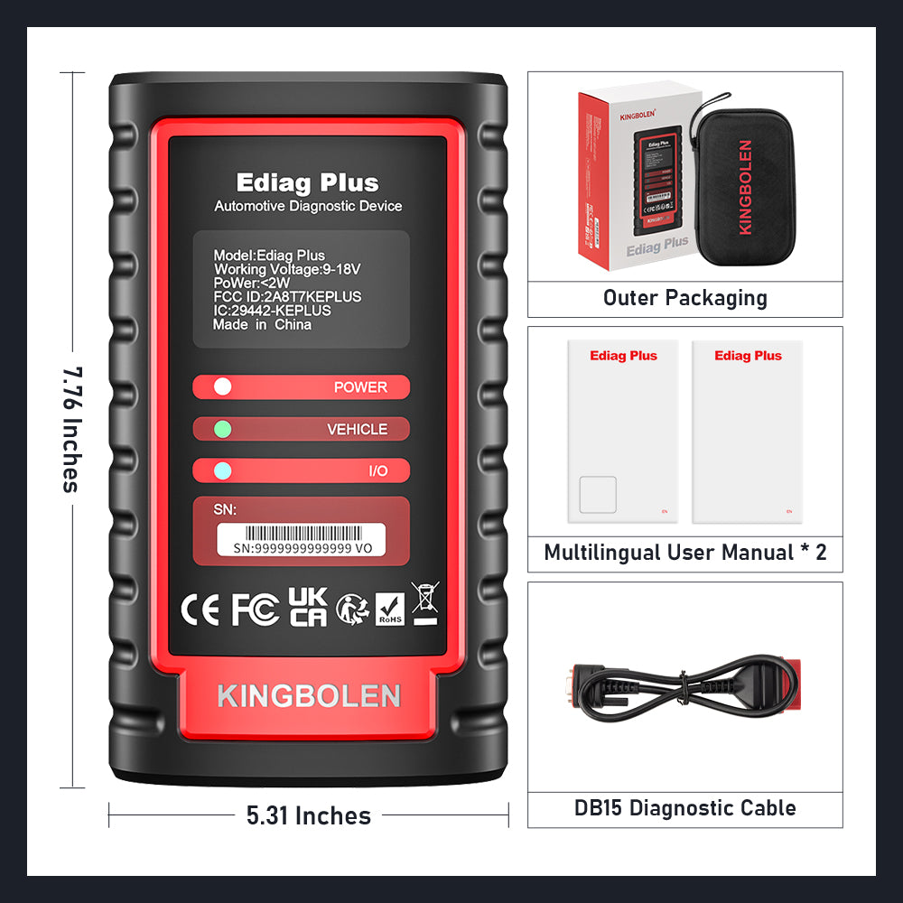 2025 Best Selling Ediag Plus 15 Reset Function ECU Coding Active Test Professional All System Diagnostic Tool for IOS & Android