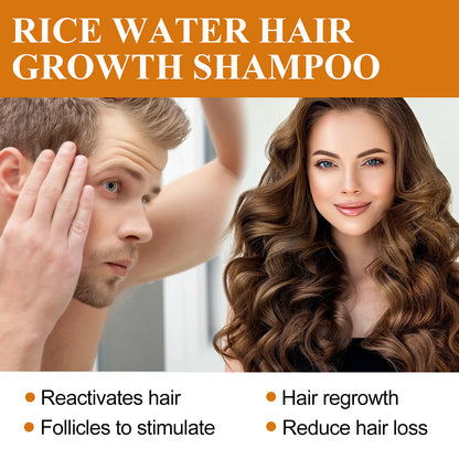 EELHOE Rice Hair Thickening Shampoo Deep Cleansing Volumizing Hair Moisturizing Root Strengthening Hair Care Shampoo