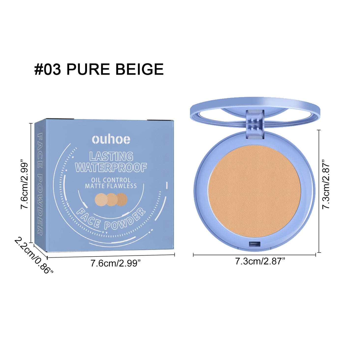 OUHOE Finishing powder Flawless Long-lasting Non-cakey Makeup Setting Powder Natural Lightweight Breathable Setting Powder