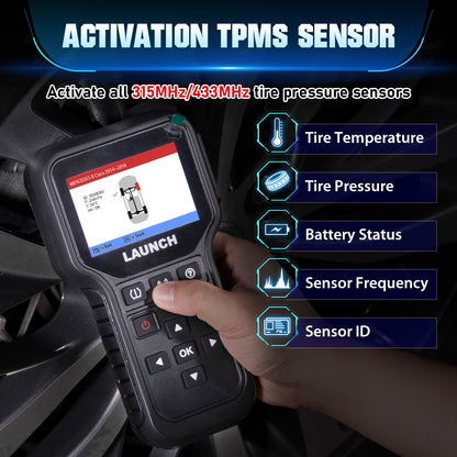 LAUNCH X431 CRT5011E OBD2 Diagnostic Tool TPMS Tool Sensor Programming OBD Scanner Tire Pressure Tool With 433/315Mhz Sensor