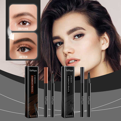 EELHOPE Four-pronged eyebrow pencil Wild Eyebrow Shaping Pencil, Easy to Use, Smudge-proof, Natural and Precise Eyebrow Shaping