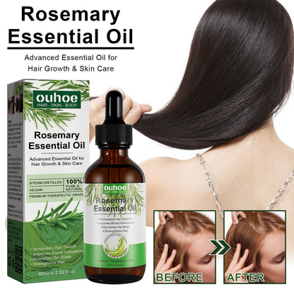 OUHOE Rosemary Hair Thickening Oil Anti-Breakage Hair Loss Strong Hair Root Moisturizing Essential Oil