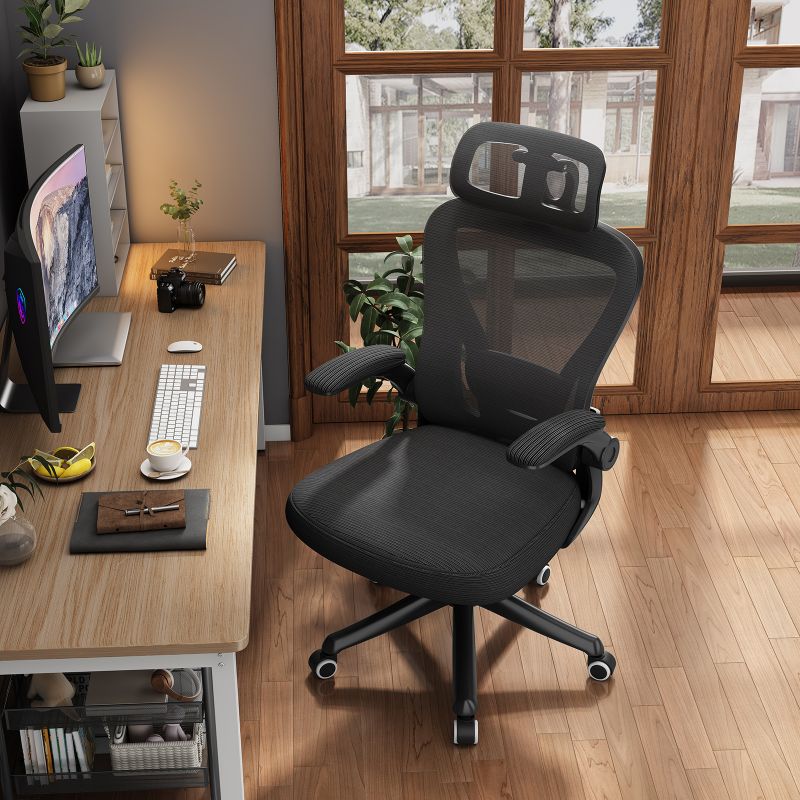 Factory Direct Modern Ergonomic Mesh Task Chair Adjustable Headrest Chinese Style Swivel Office Chair Metal Plastic Material