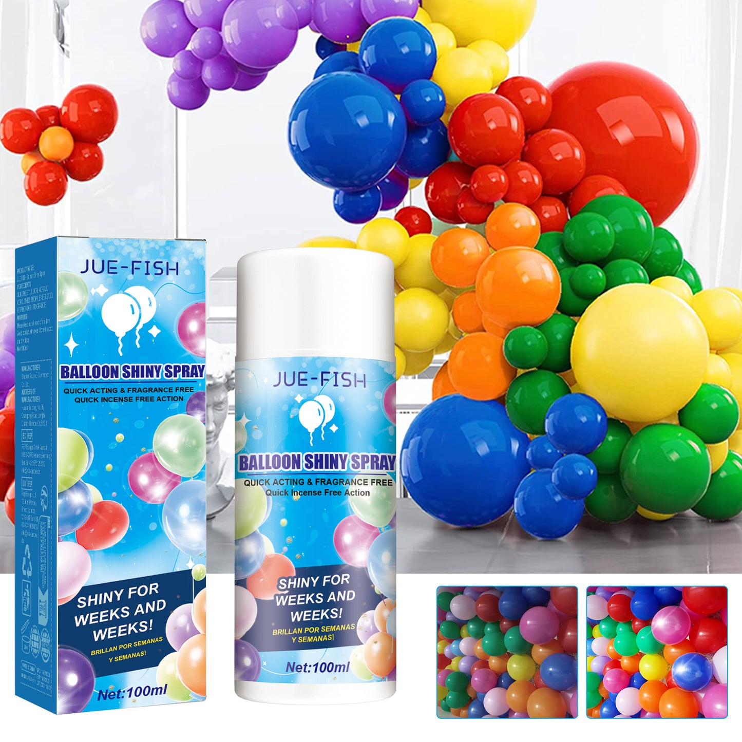 Jue-Fish Aerosol Balloon Spray Balloon Surface Texture Gloss Long-lasting Non-oxidizing Non-fading Spray