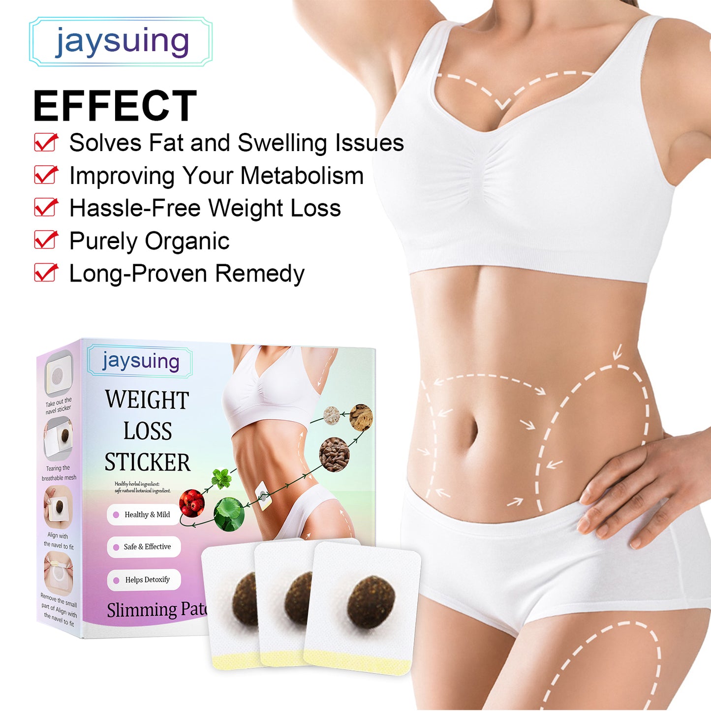 Jaysuing Slimming Belly Button Patch Body Shaping Slimming Thigh Reduction Belly Button Patch Firming Shaping Patch