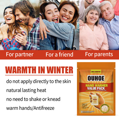 OUHOE Disposable Hand Warmer Portable Portable Thermal Disposable Heating Heating Stickers Cold Protection in Winter