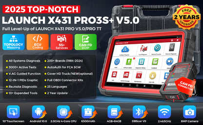 Original X431 OBD2 Scanner Pro3S+ V5.0 Full Function Diagnostic Tools for All 12V Gasoline Cars With 2 Year Free Software