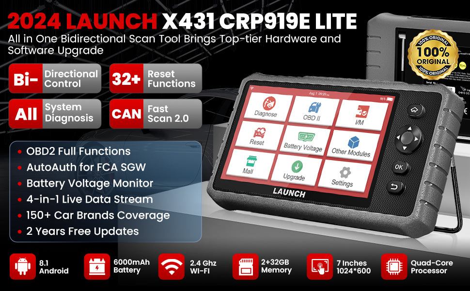 LAUNCH  CRP919E Lite Bi-Directional Scan Tool All System Automotive Diagnostic Machine Upgrade From CRP909E/909X