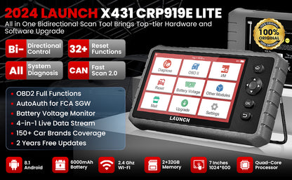 LAUNCH  CRP919E Lite Bi-Directional Scan Tool All System Automotive Diagnostic Machine Upgrade From CRP909E/909X