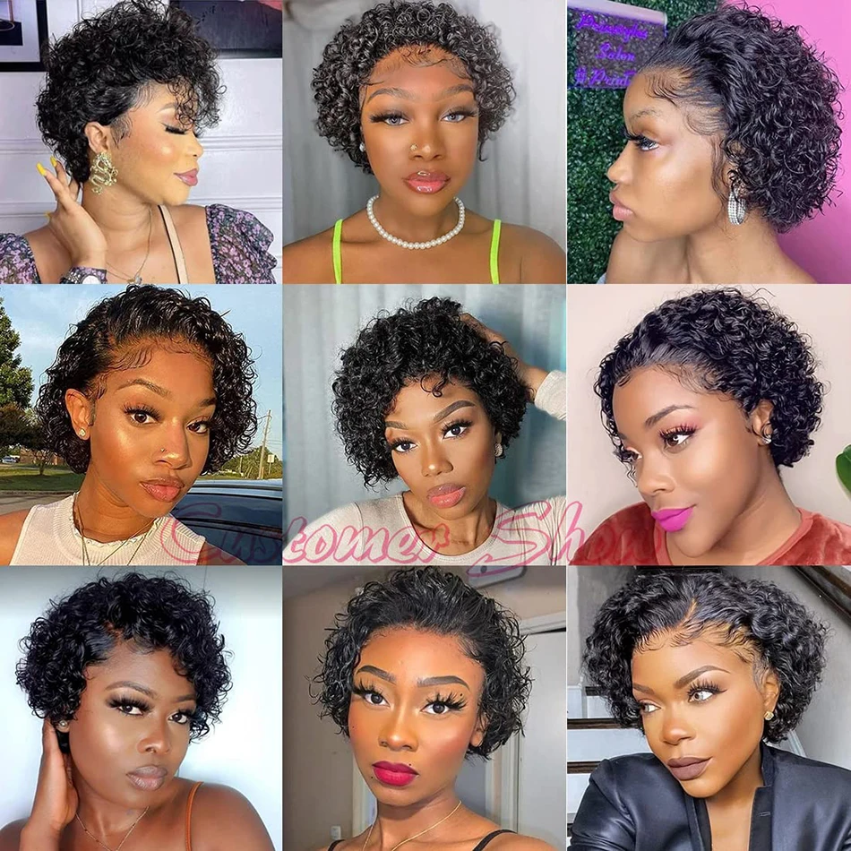 Brazilian Pixie Cut Wig Human Hair 13X1 Short Curly Lace Front Wigs Human Hair Short Curly Wigs for Black Women Human Hair